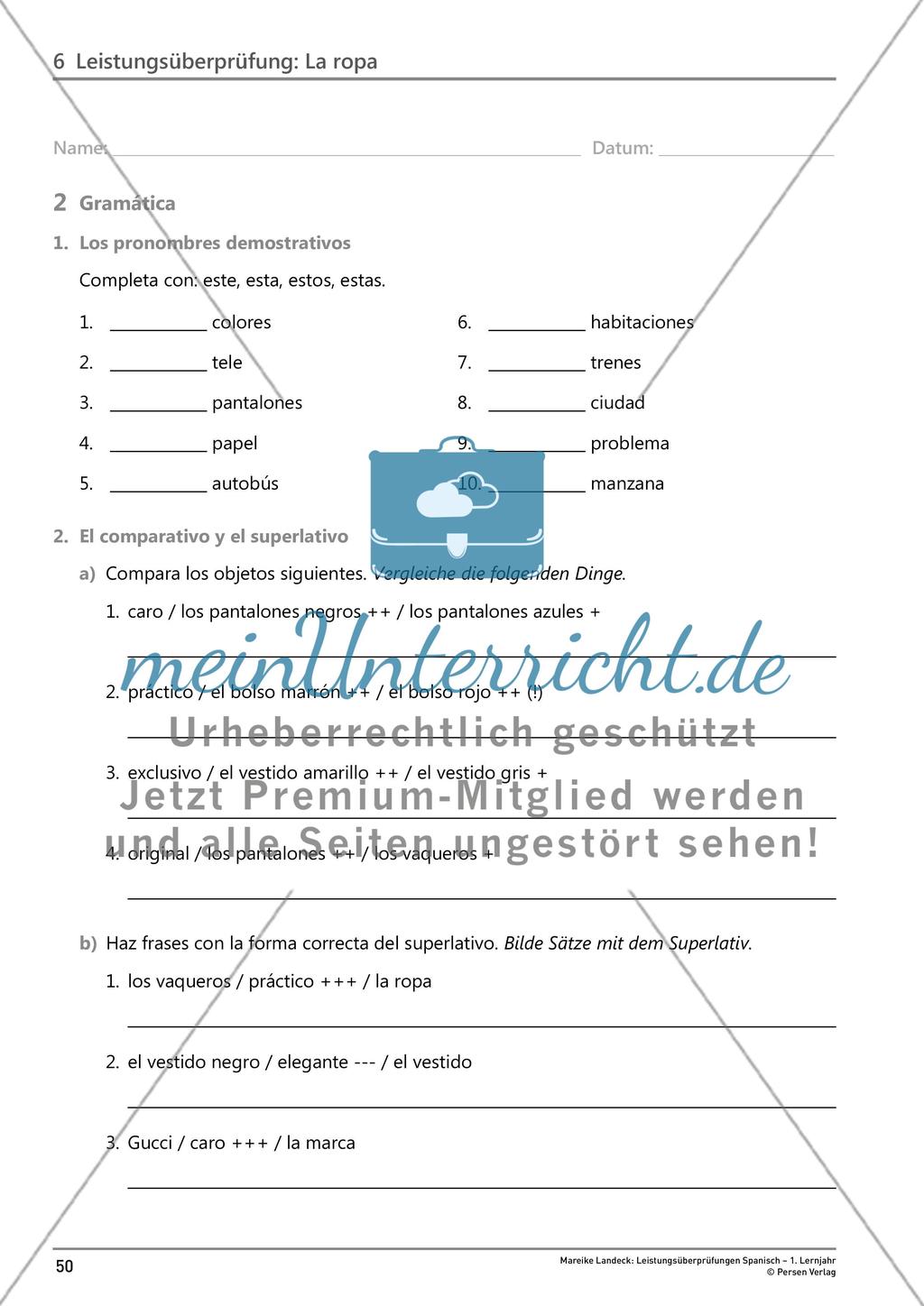 Leistungsüberprüfung: La ropa Preview 3