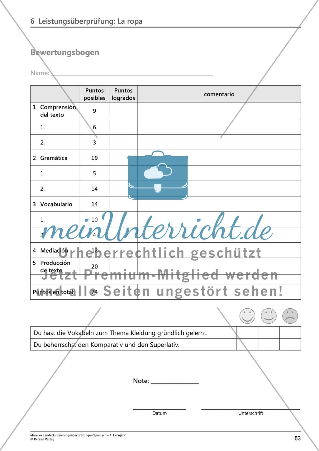 Leistungsüberprüfung: La ropa Preview 6