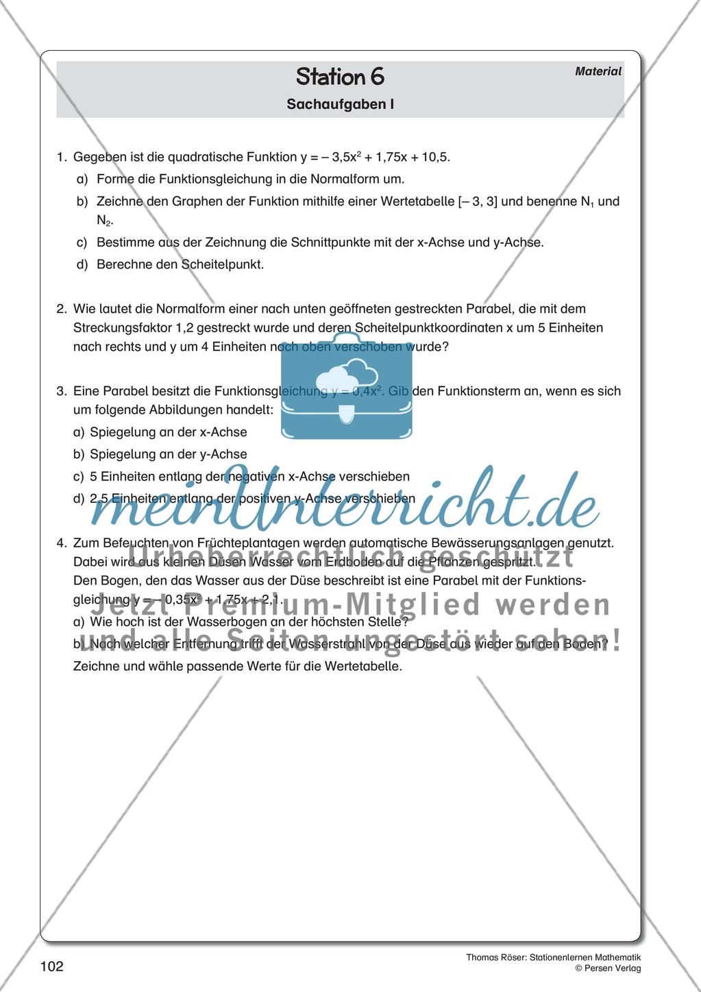 Quadratische Funktionen Preview 12