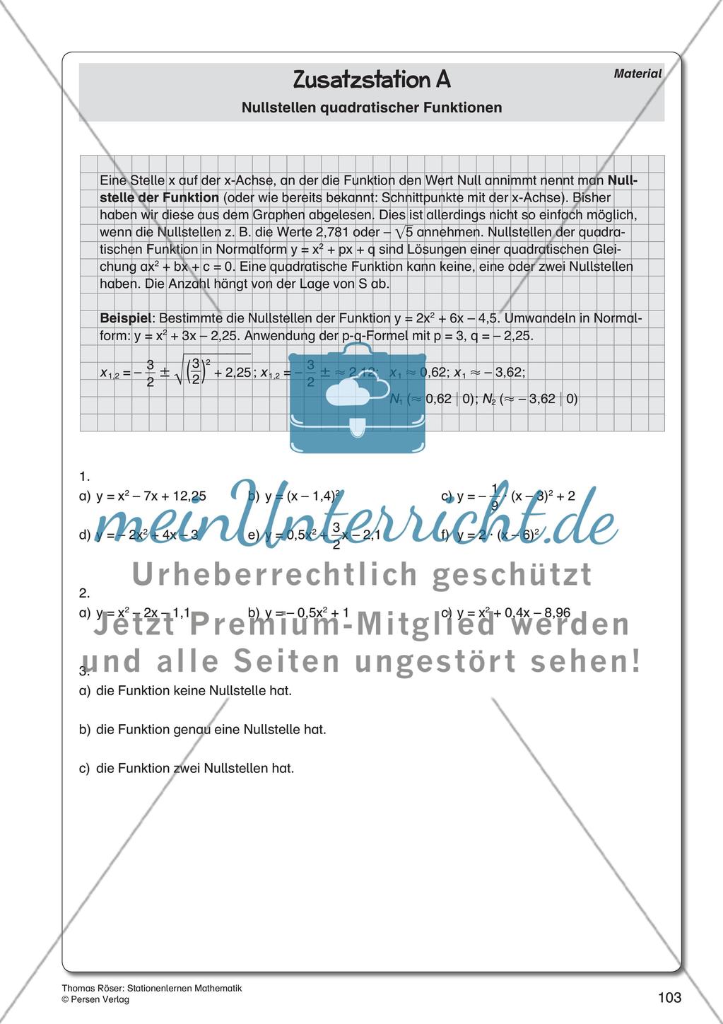 Quadratische Funktionen Preview 13