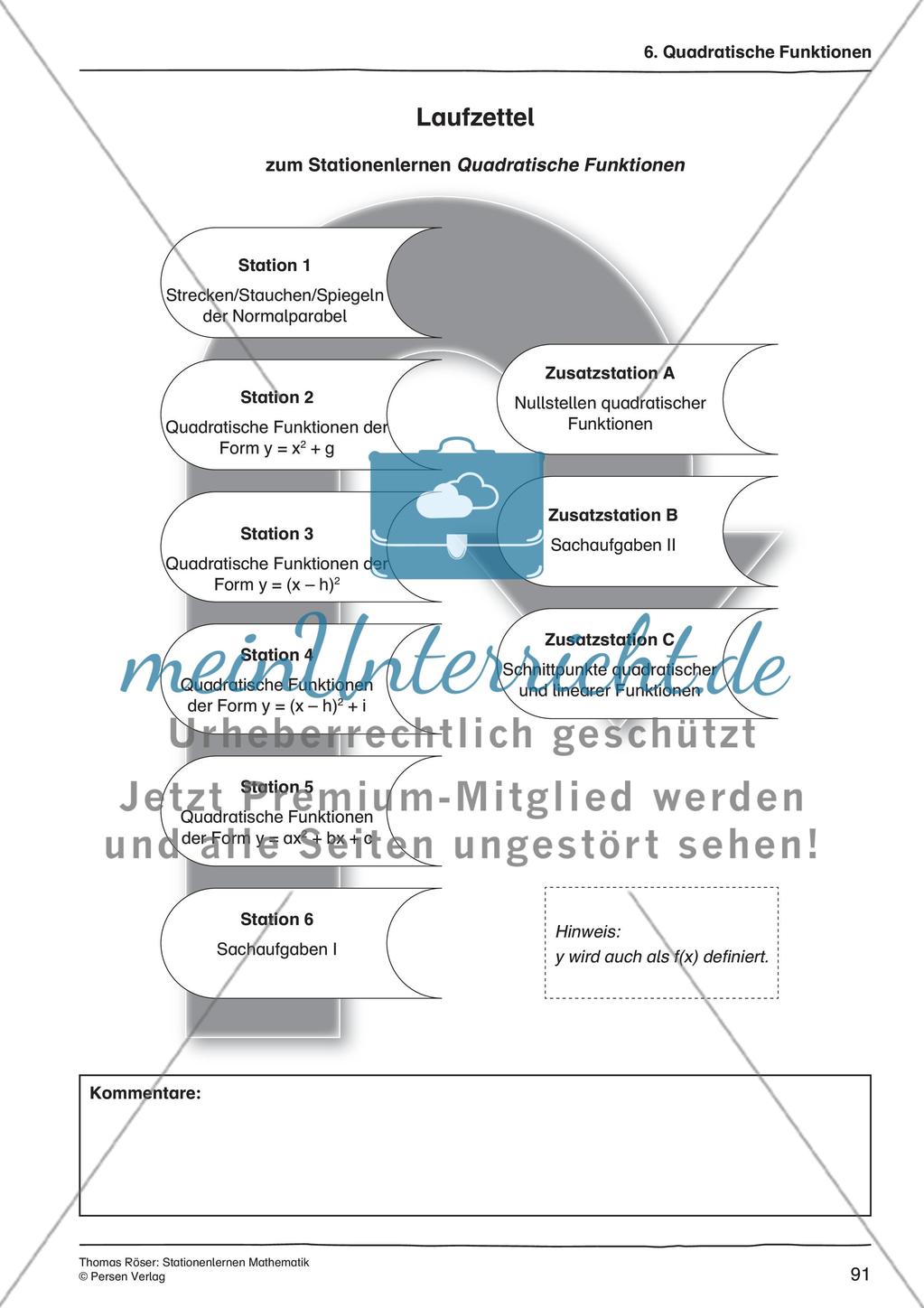 Quadratische Funktionen Preview 1