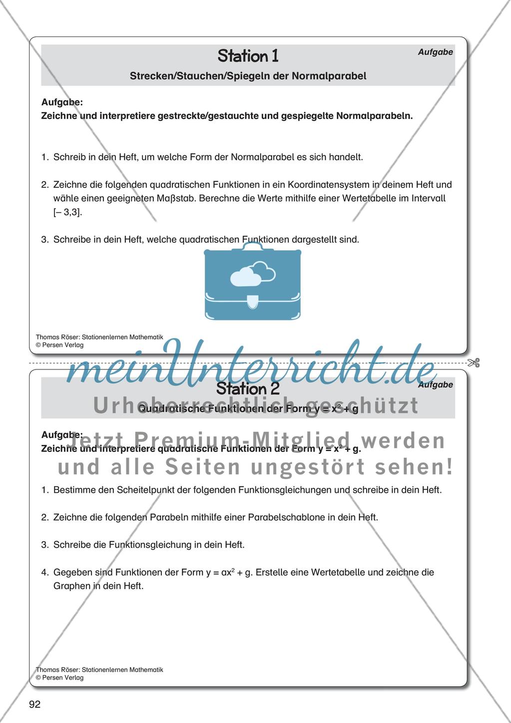 Quadratische Funktionen Preview 2