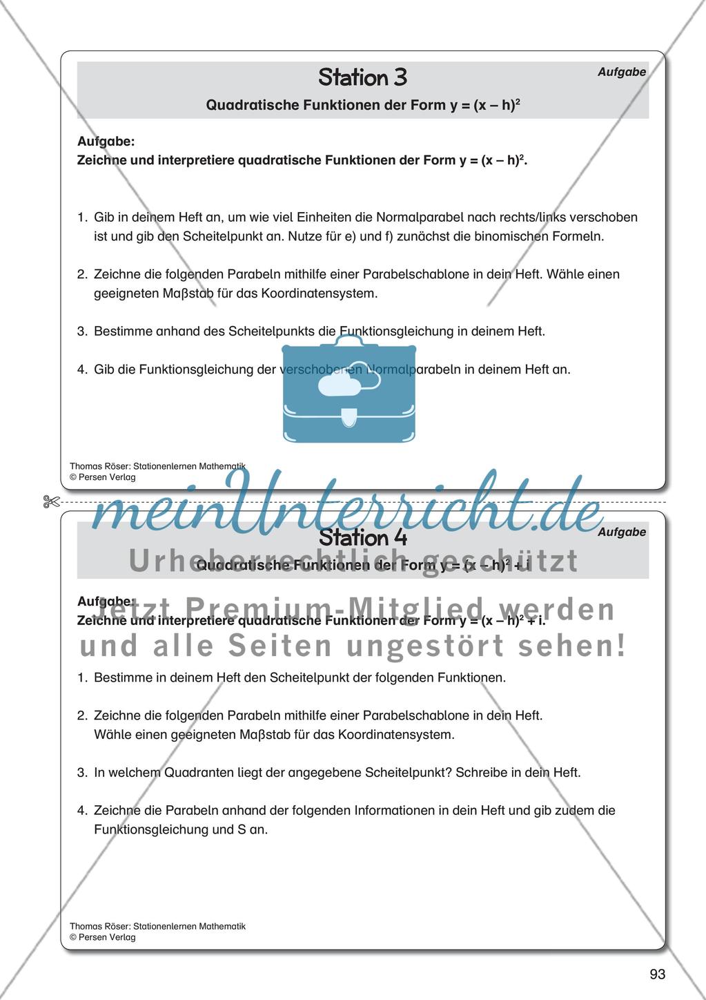 Quadratische Funktionen Preview 3