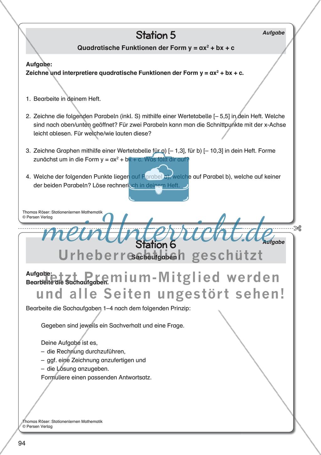 Quadratische Funktionen Preview 4