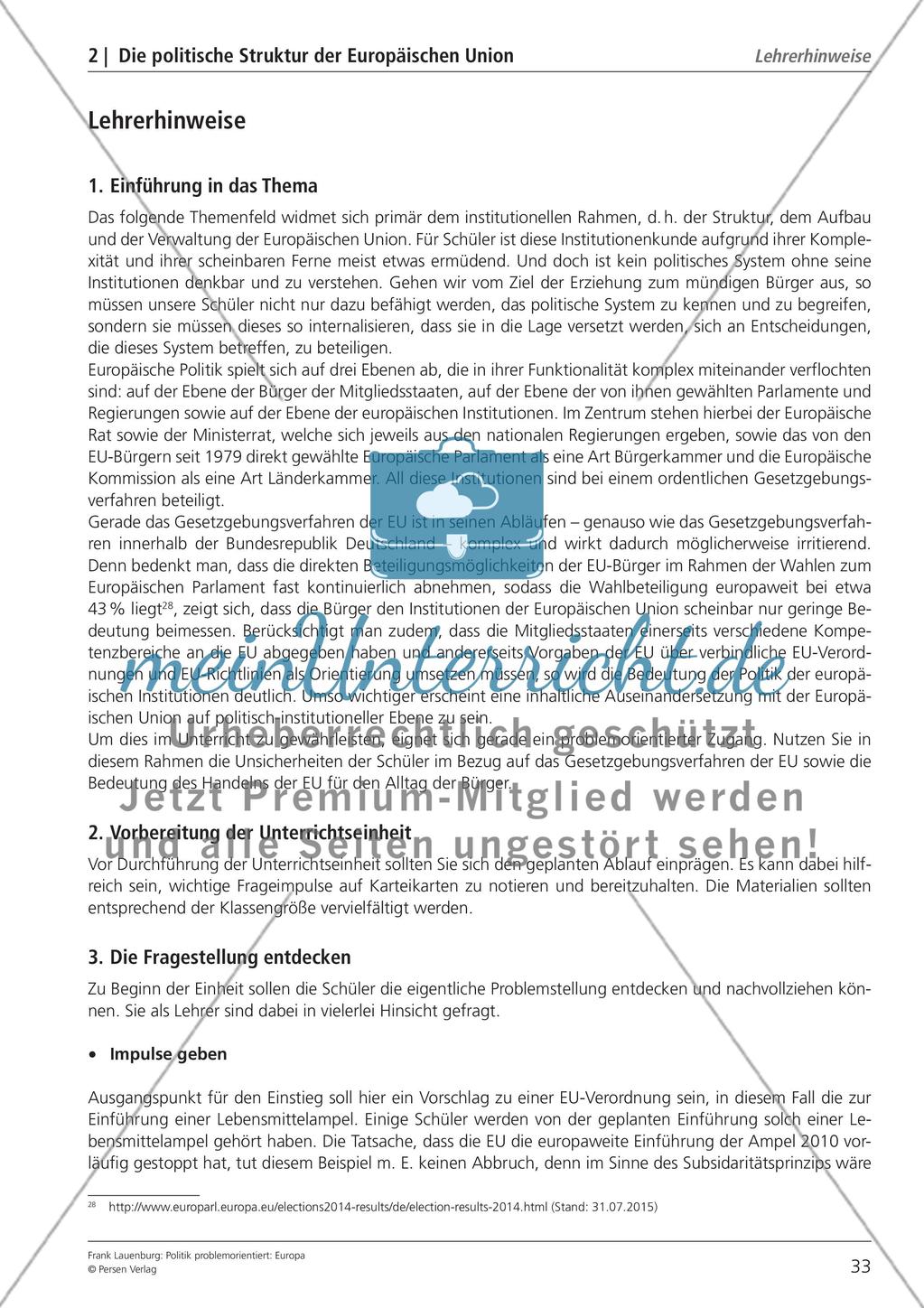 Die politische Struktur der Europäischen Union Preview 1