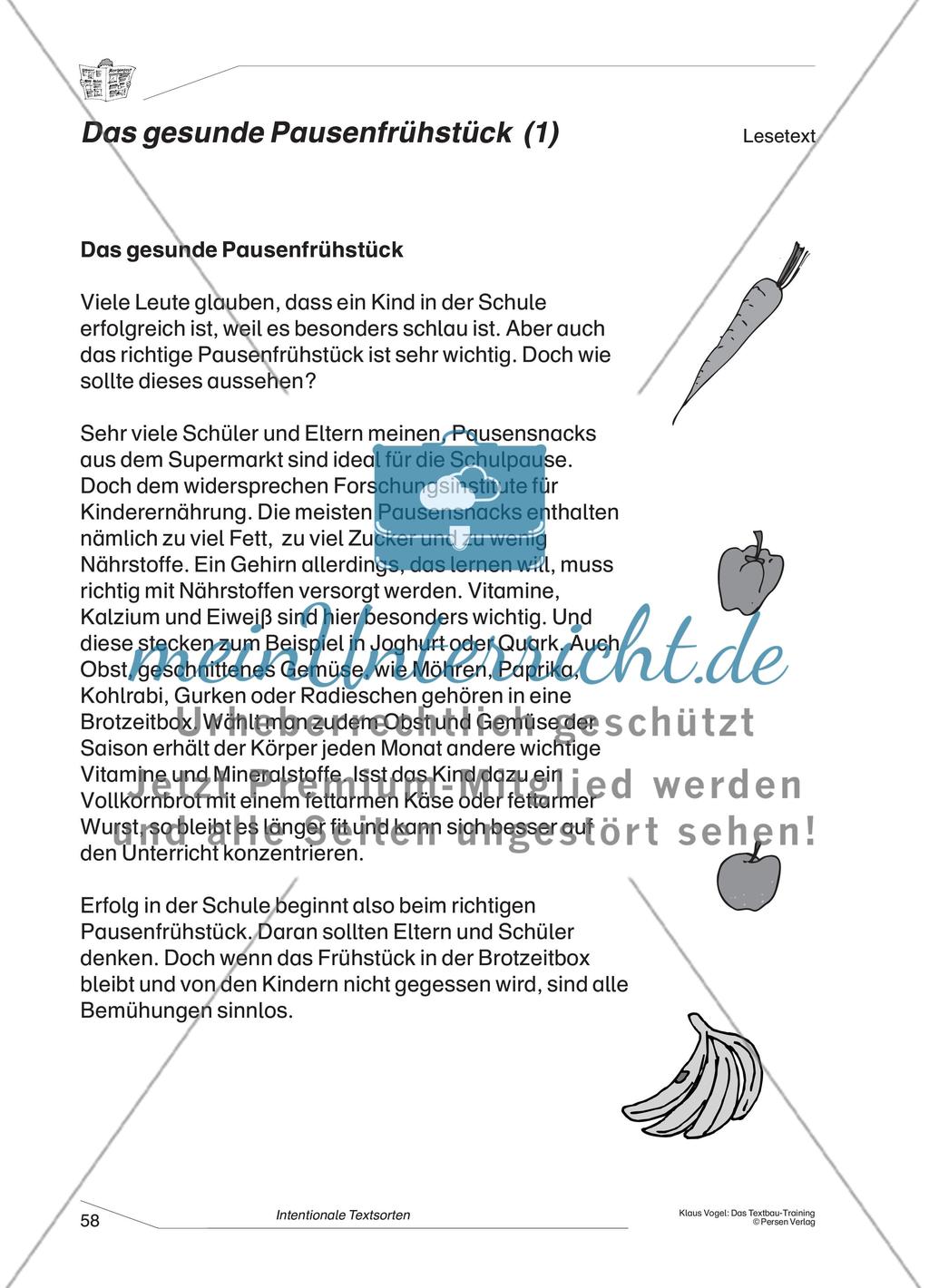 Fachtext zum gesunden Pausenfrühstück Preview 1