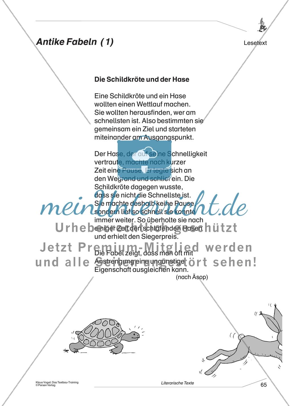 Antike Fabel: Die Schildkröte und der Hase Preview 1