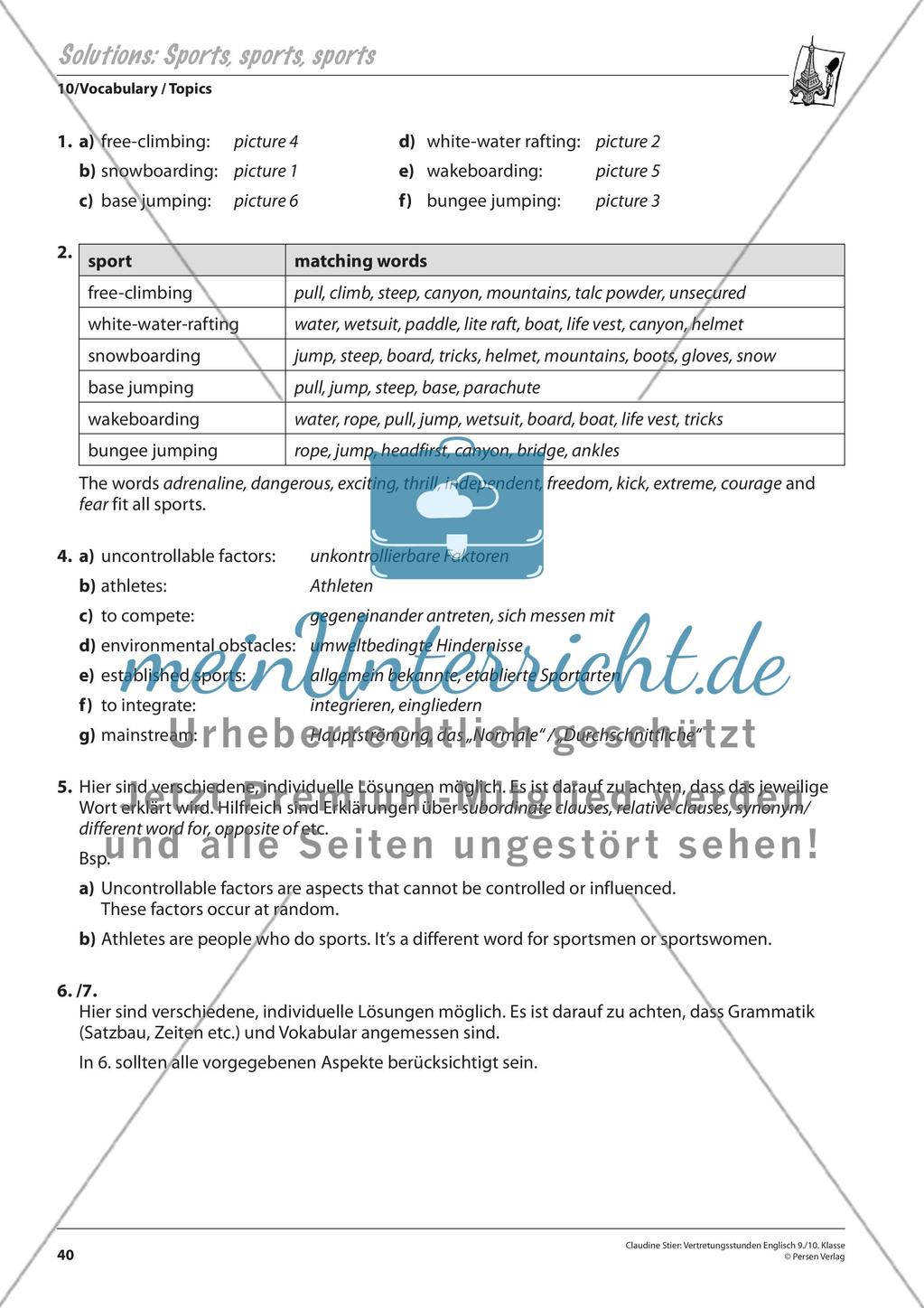 Vocabulary Klasse 10 Preview 3