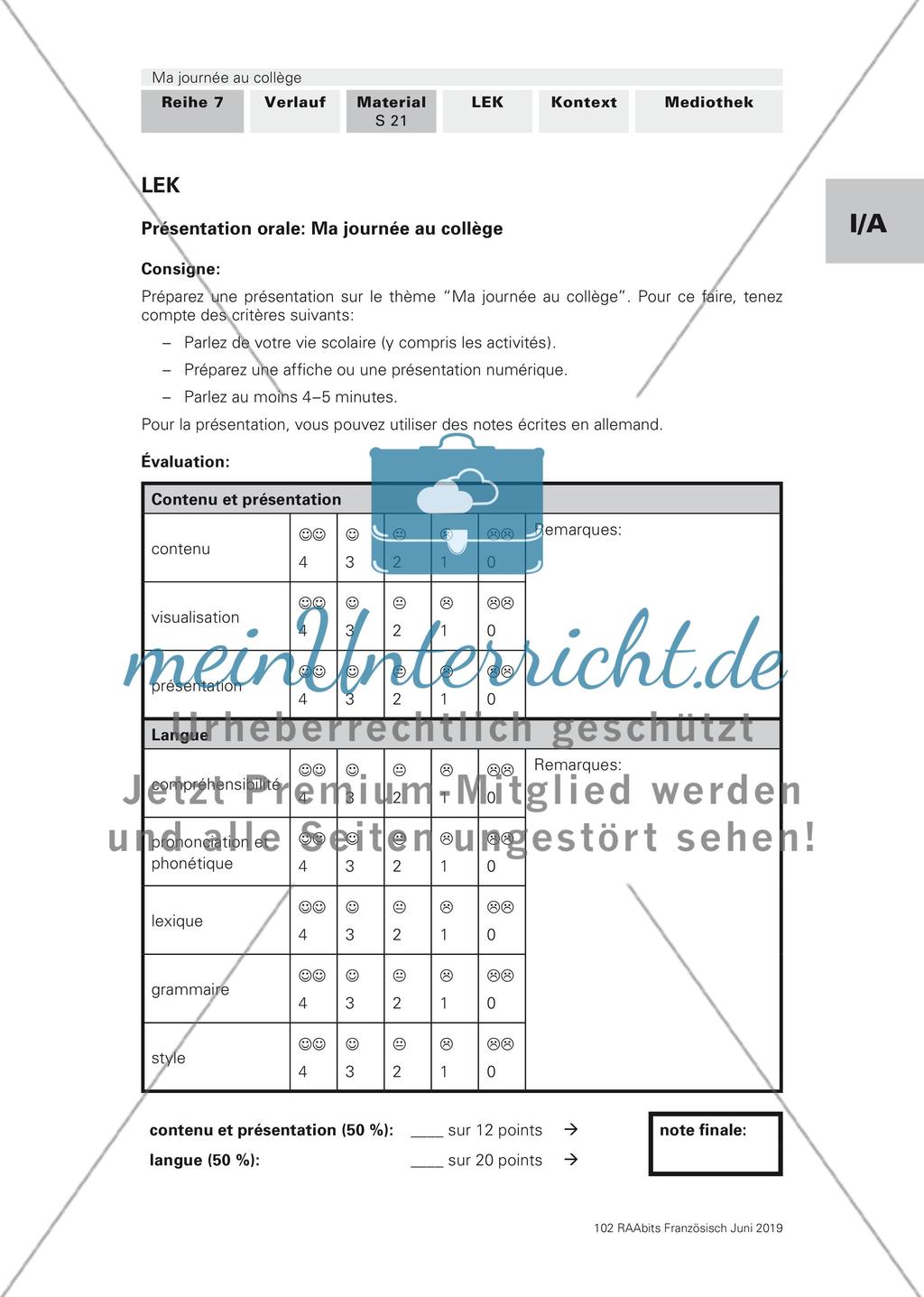 Ma journée au collège: LEK Preview 1