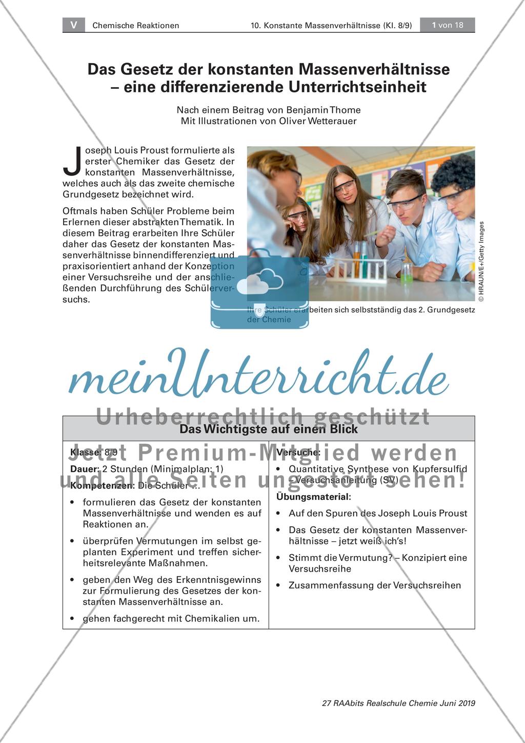 Das Gesetz der konstanten Massenverhältnisse Preview 1
