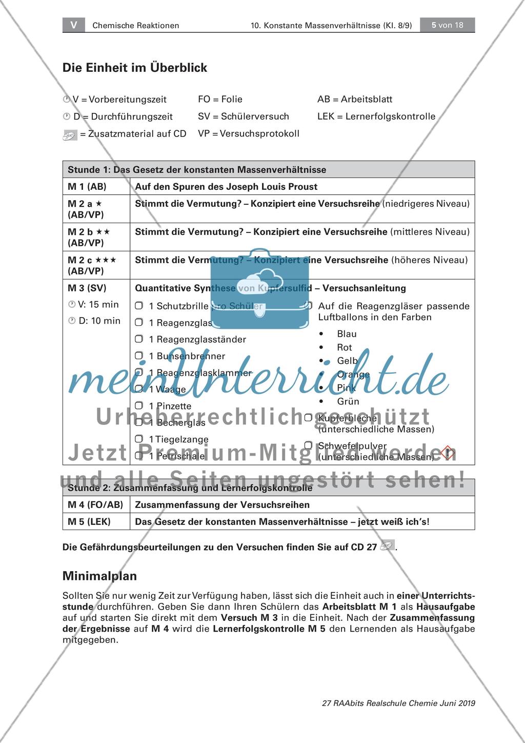 Das Gesetz der konstanten Massenverhältnisse Preview 5