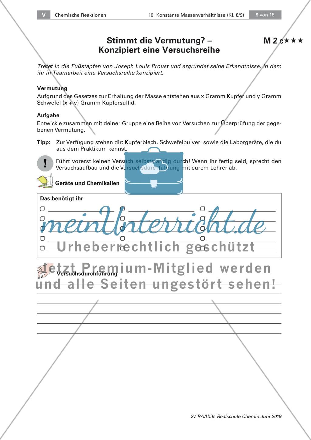 Das Gesetz der konstanten Massenverhältnisse Preview 9