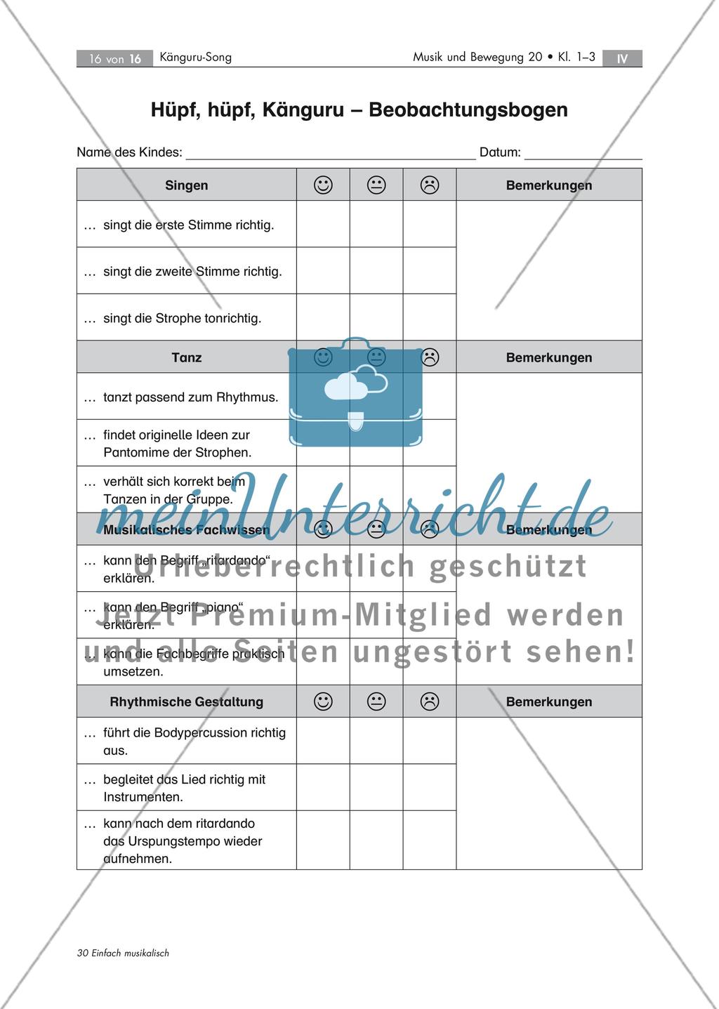 Kängurusong: Liederarbeitung Preview 16