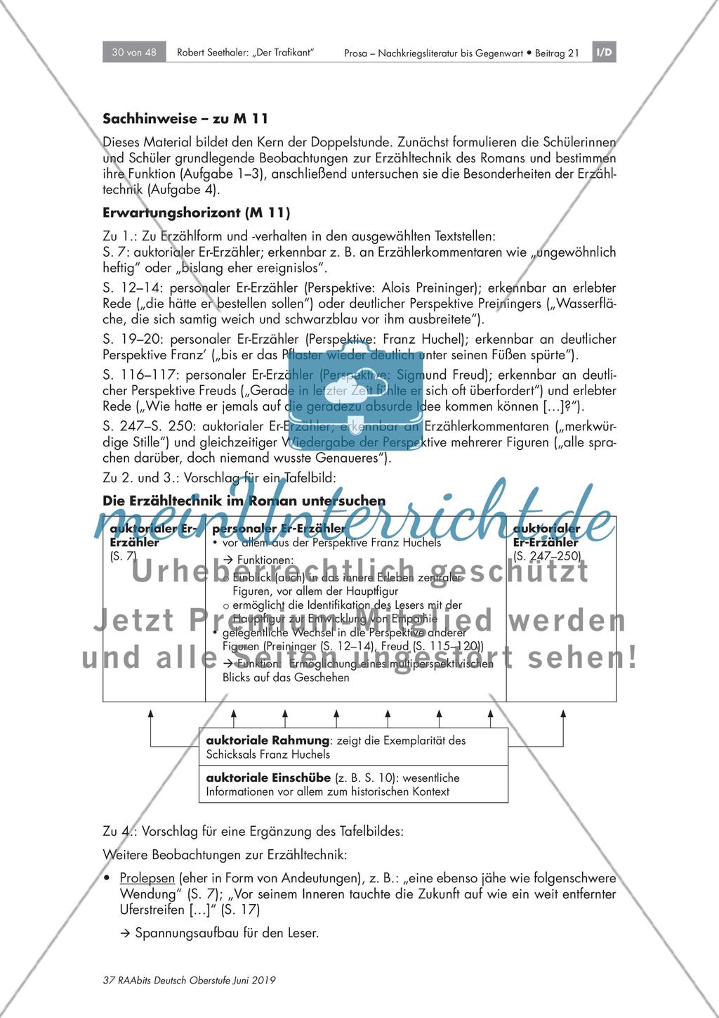 Die Erzähltechnik im Roman untersuchen Preview 6