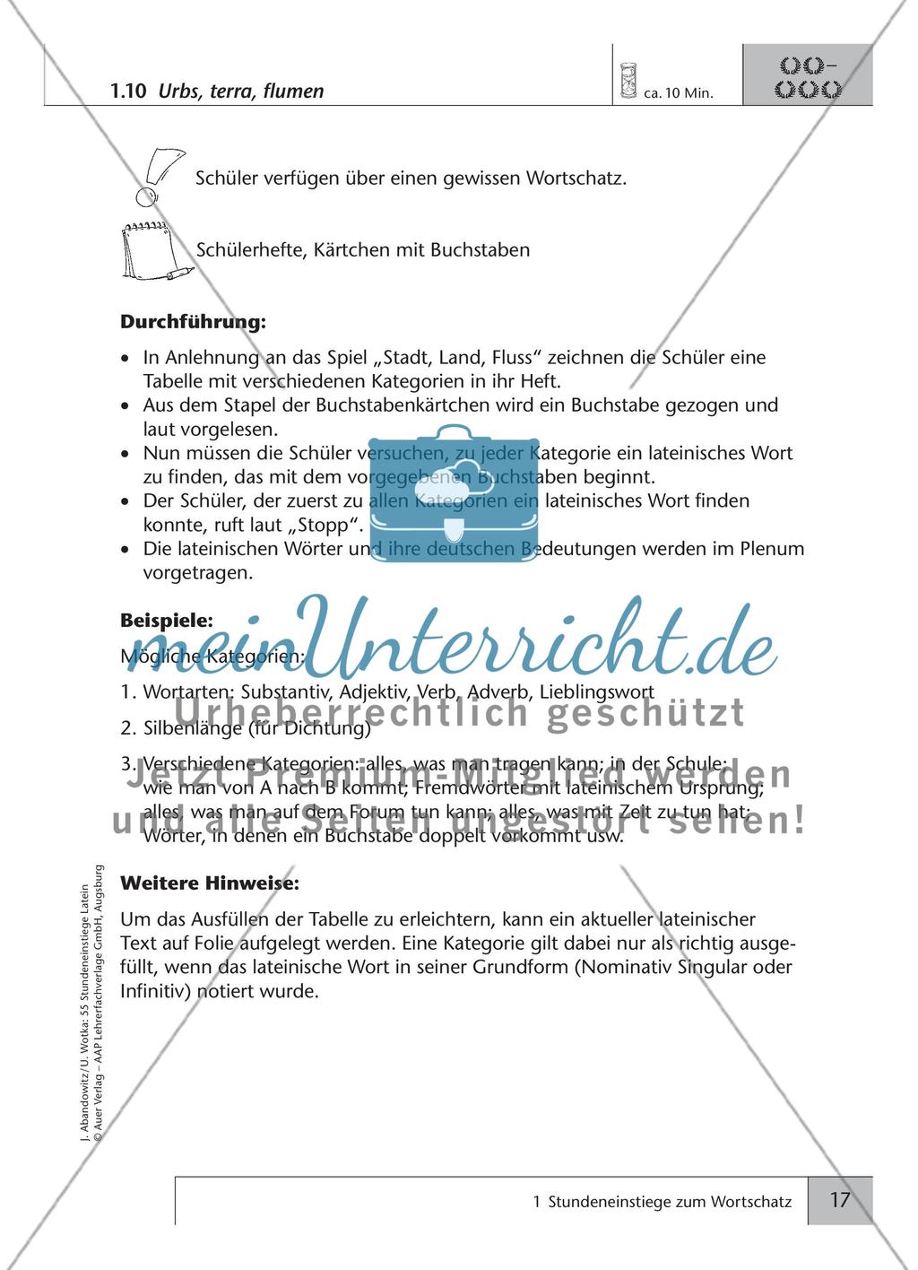 Stundeneinstiege zum Wortschatz Preview 13