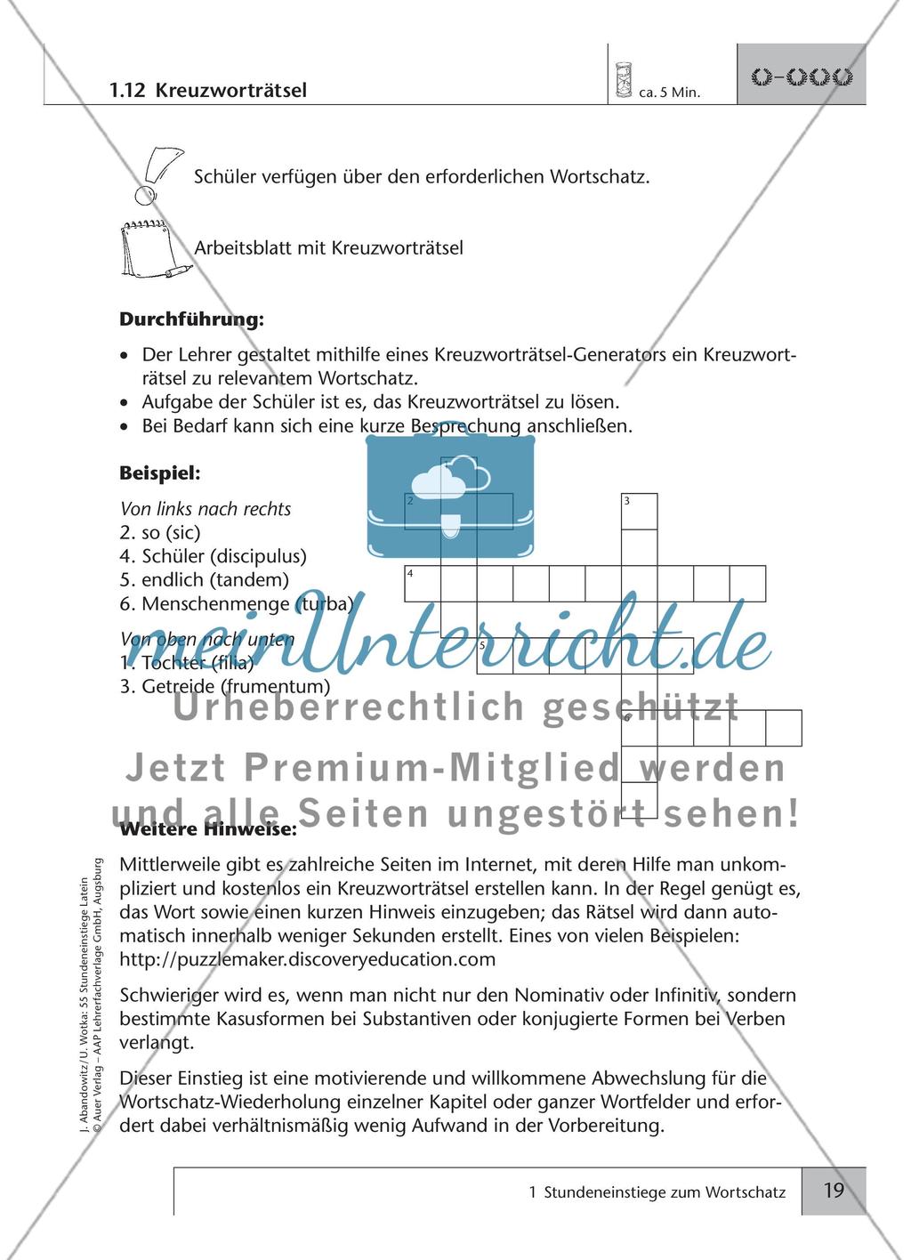 Stundeneinstiege zum Wortschatz Preview 15
