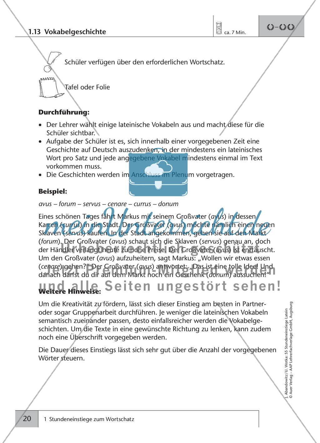 Stundeneinstiege zum Wortschatz Preview 16