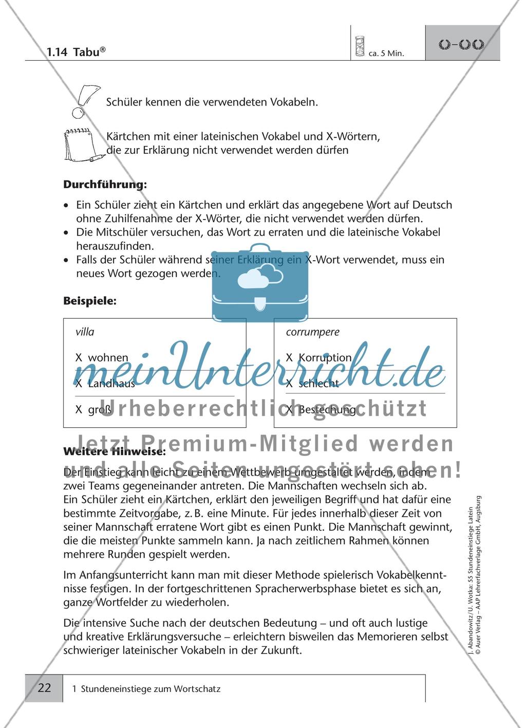 Stundeneinstiege zum Wortschatz Preview 18