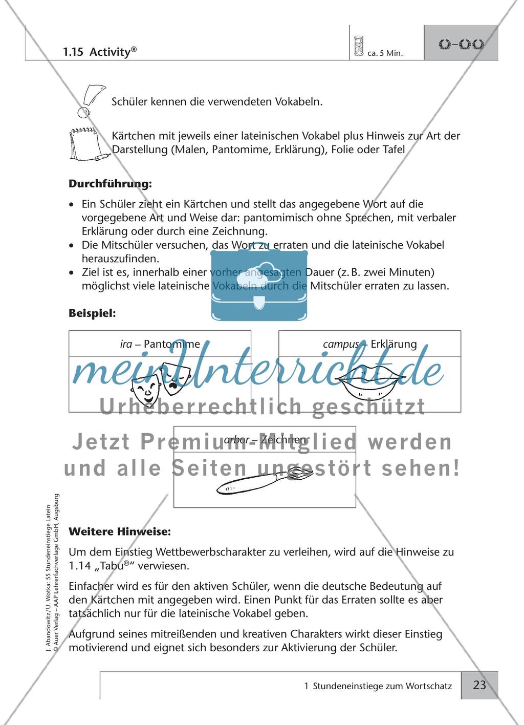 Stundeneinstiege zum Wortschatz Preview 19