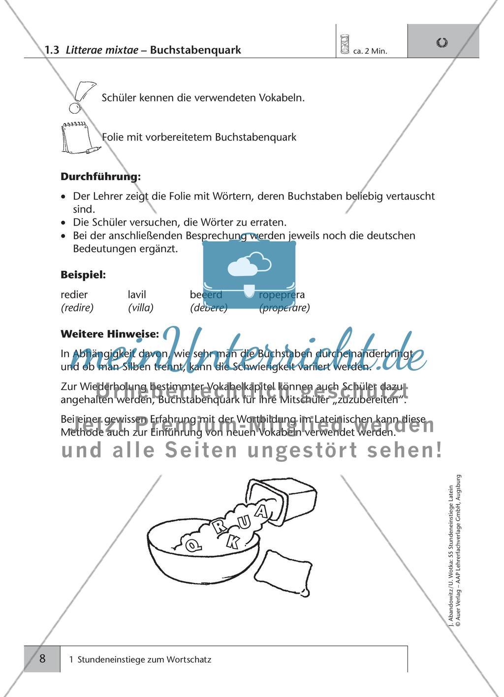 Stundeneinstiege zum Wortschatz Preview 4