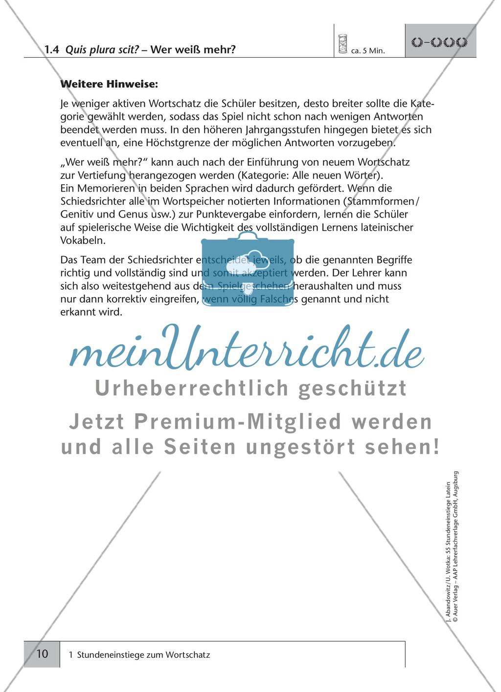 Stundeneinstiege zum Wortschatz Preview 6