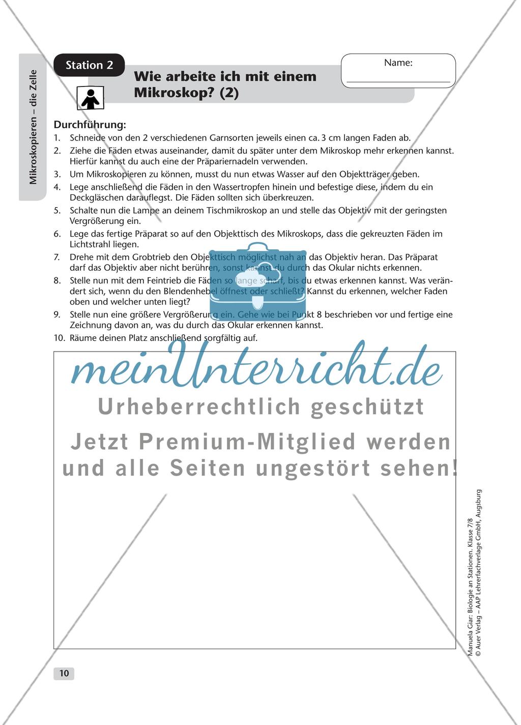 Mikroskopieren – die Zelle – Teil 1 Preview 3