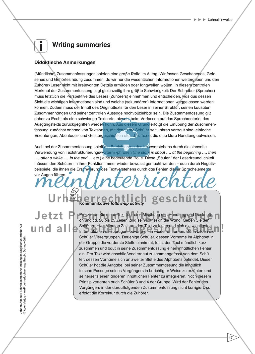 Writing summaries Preview 1
