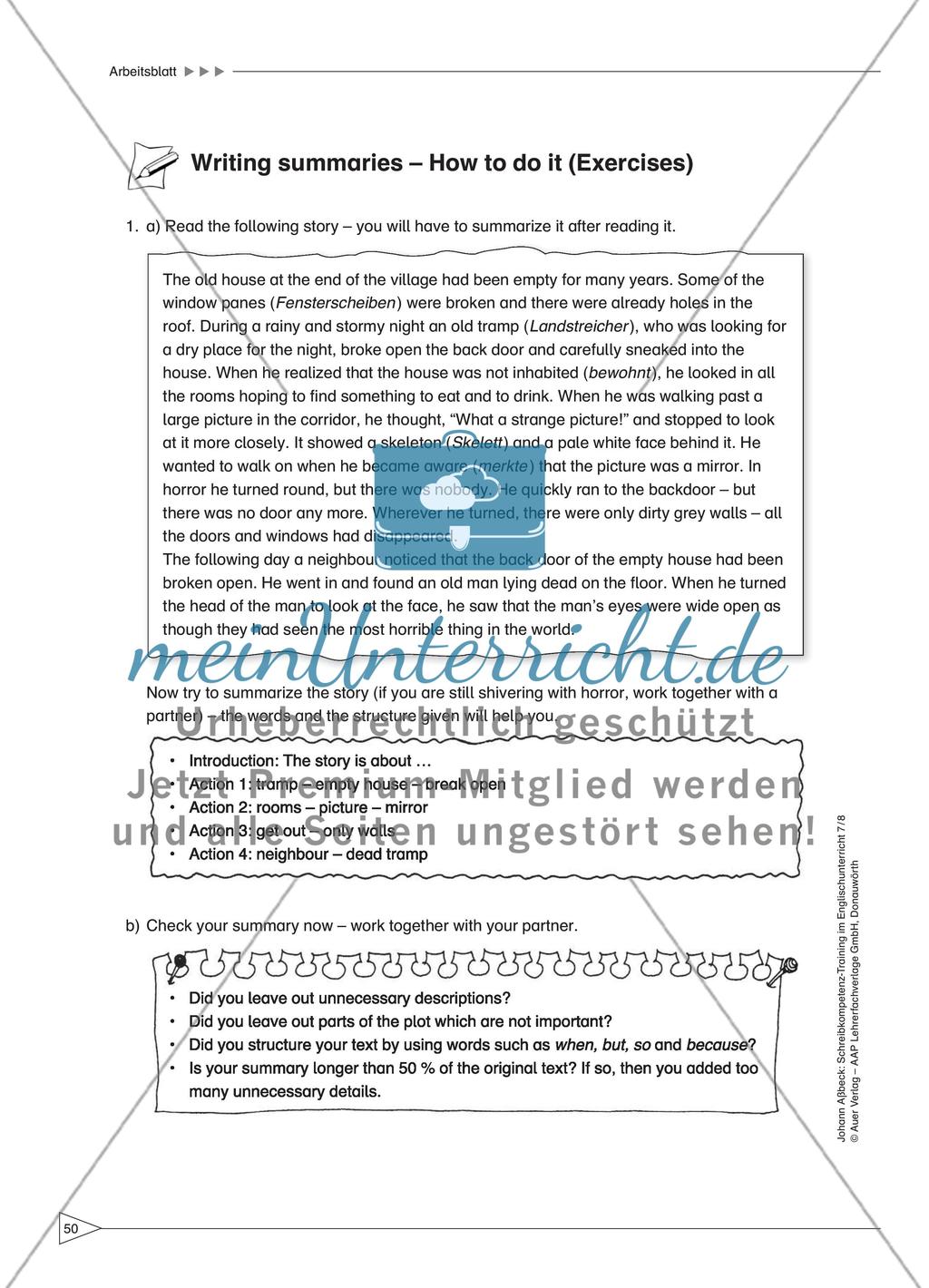 Writing summaries Preview 4