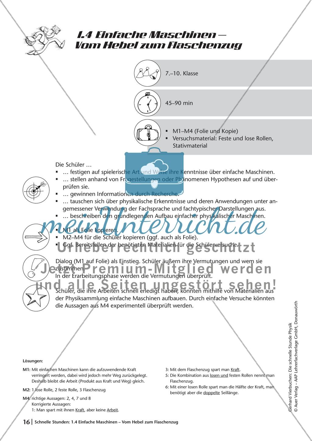 Einfache Maschinen – Vom Hebel zum Flaschenzug Preview 1