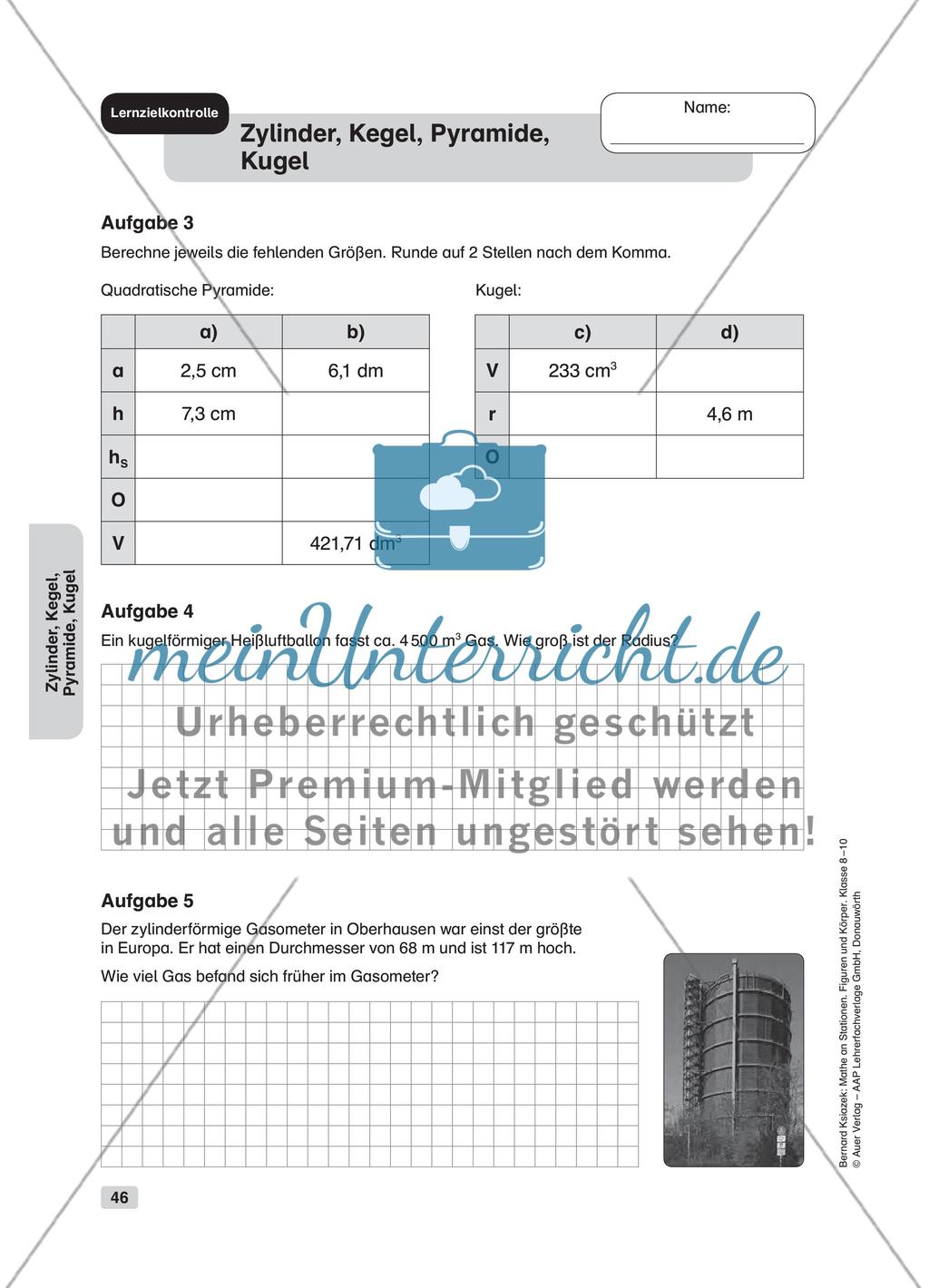 Zylinder, Kegel, Pyramide, Kugel Preview 14