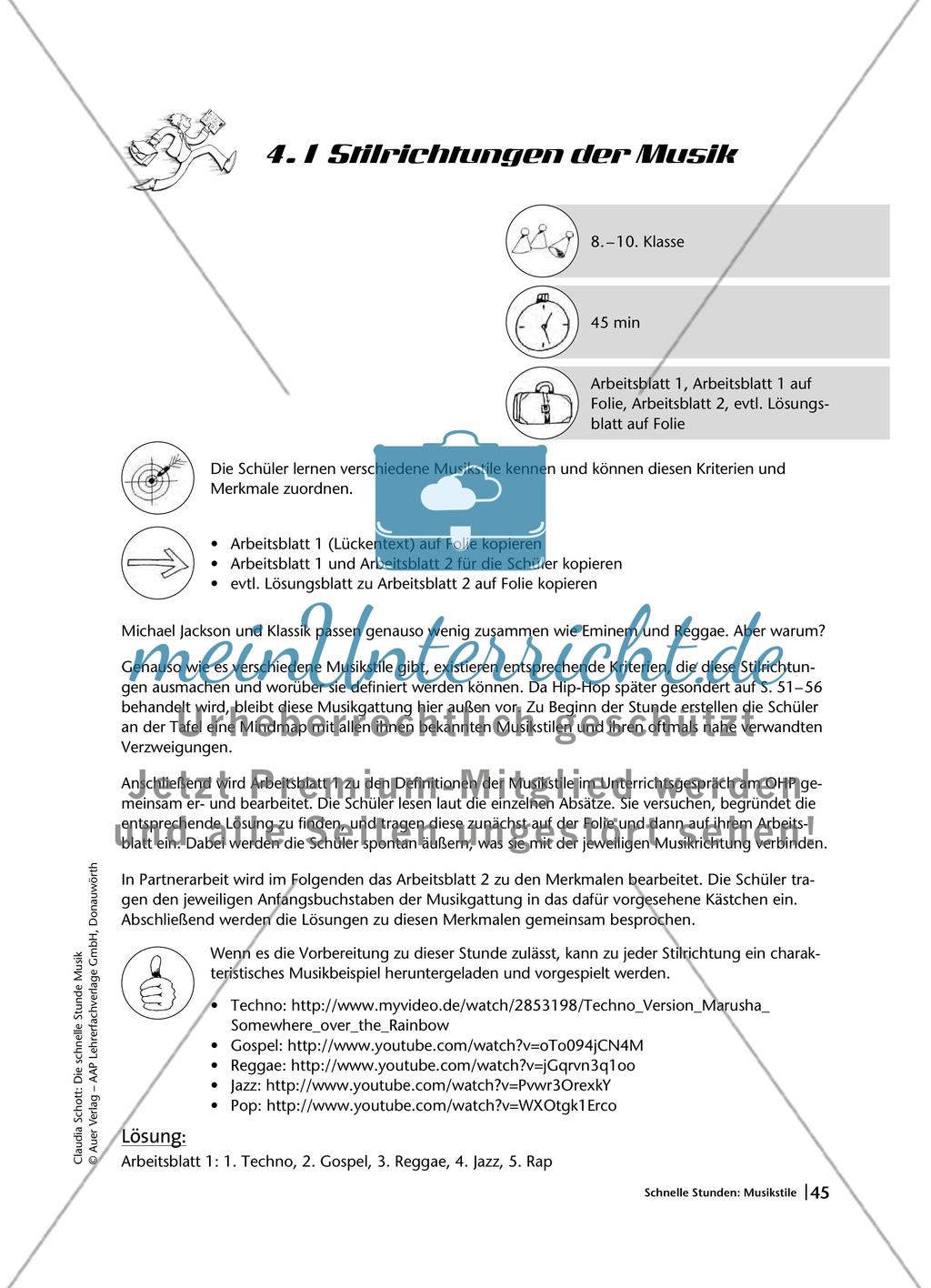Schnelle Stunden: Musikstile Preview 1