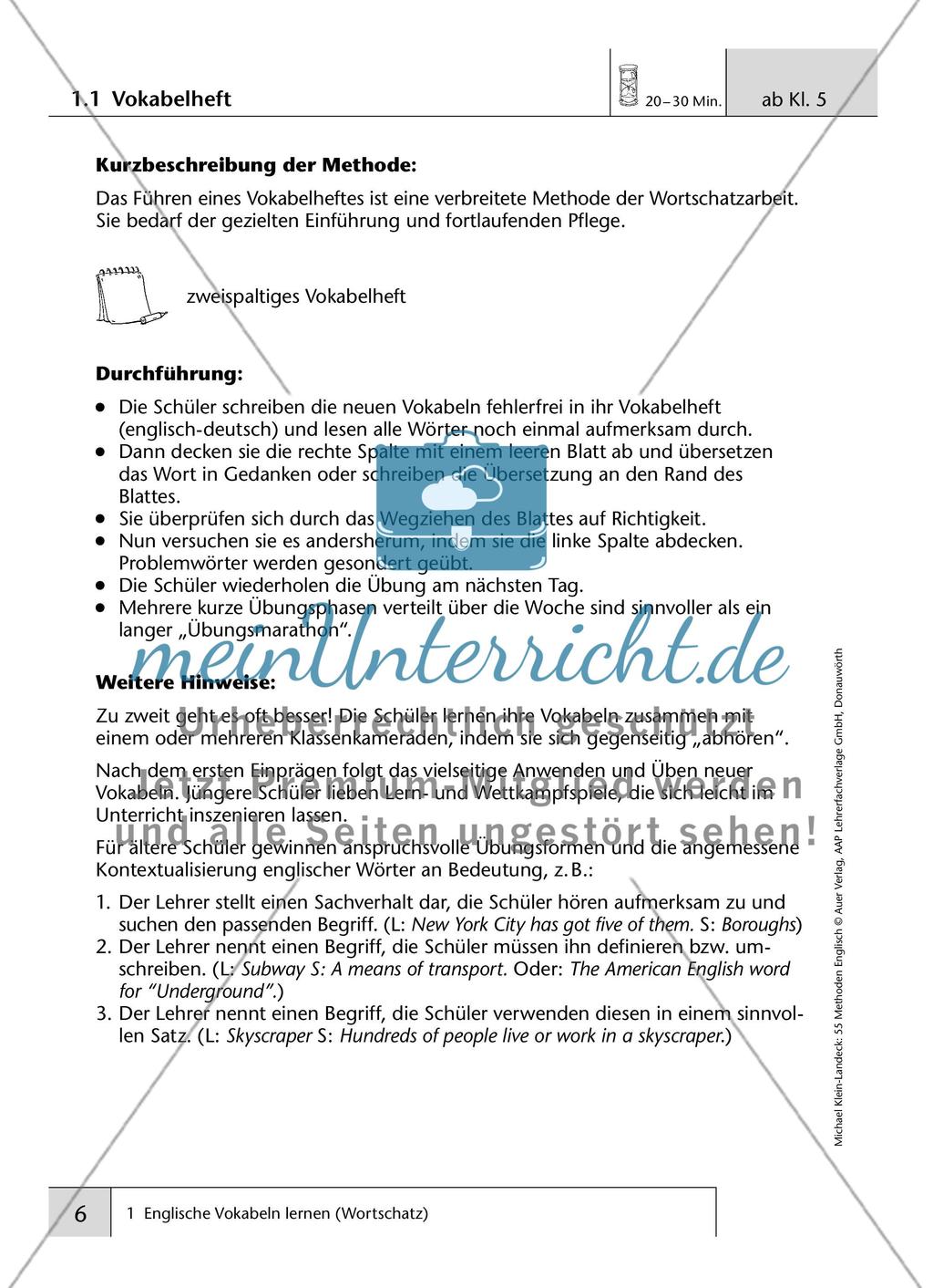 Englische Vokabeln lernen (Wortschatz) Preview 1