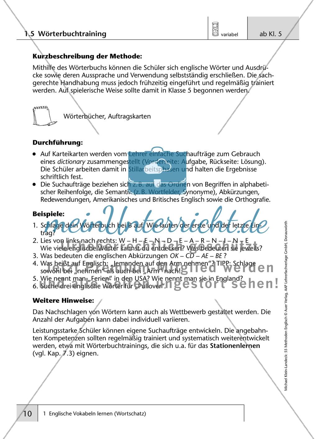 Englische Vokabeln lernen (Wortschatz) Preview 5