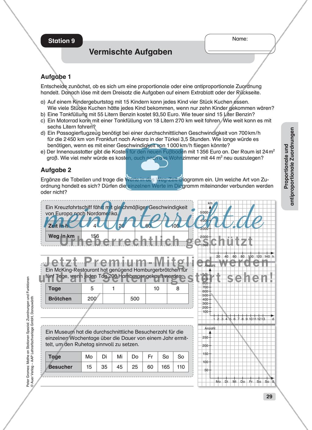 Proportionale und antiproportionale Zuordnungen Preview 11