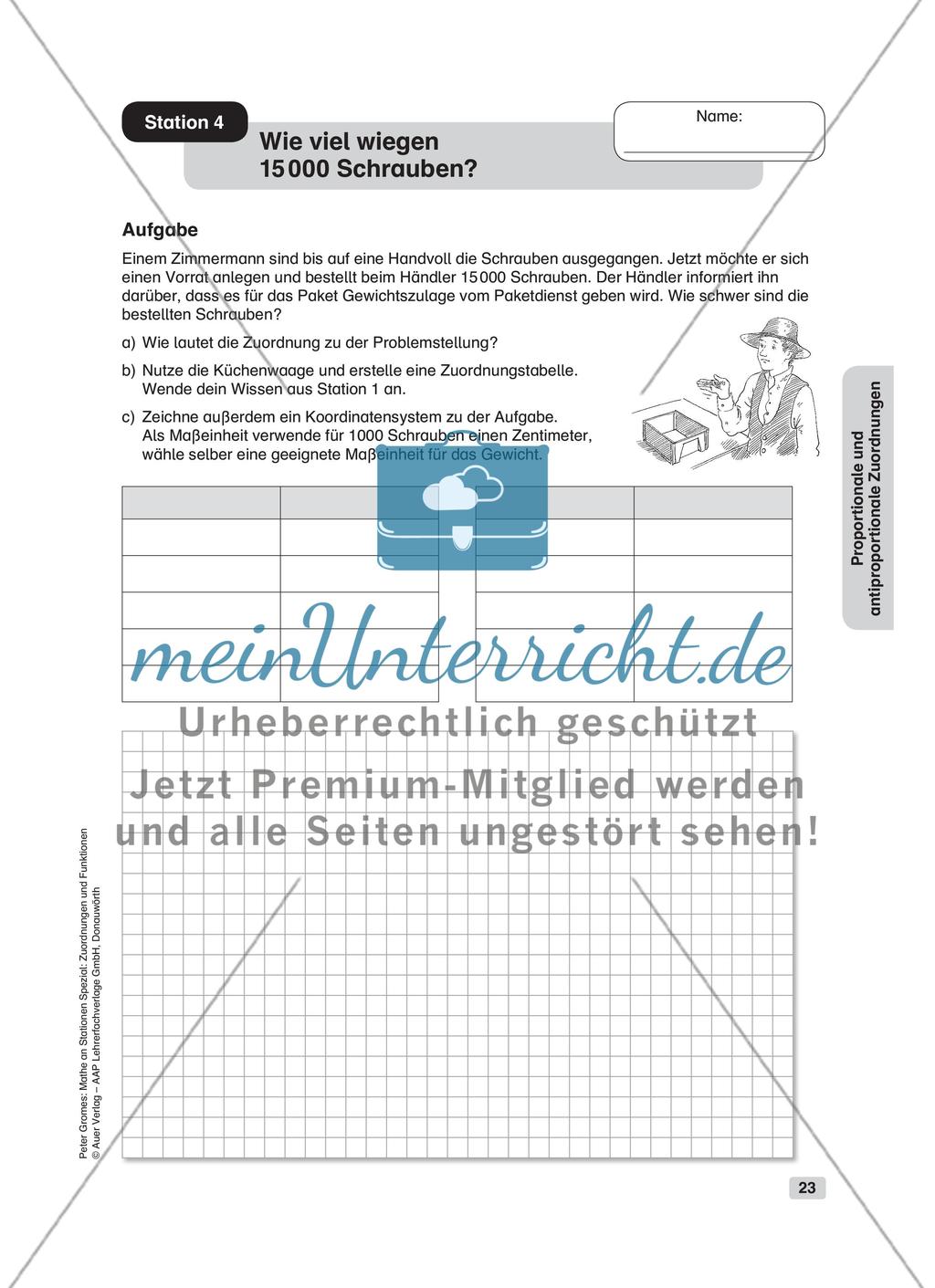Proportionale und antiproportionale Zuordnungen Preview 5