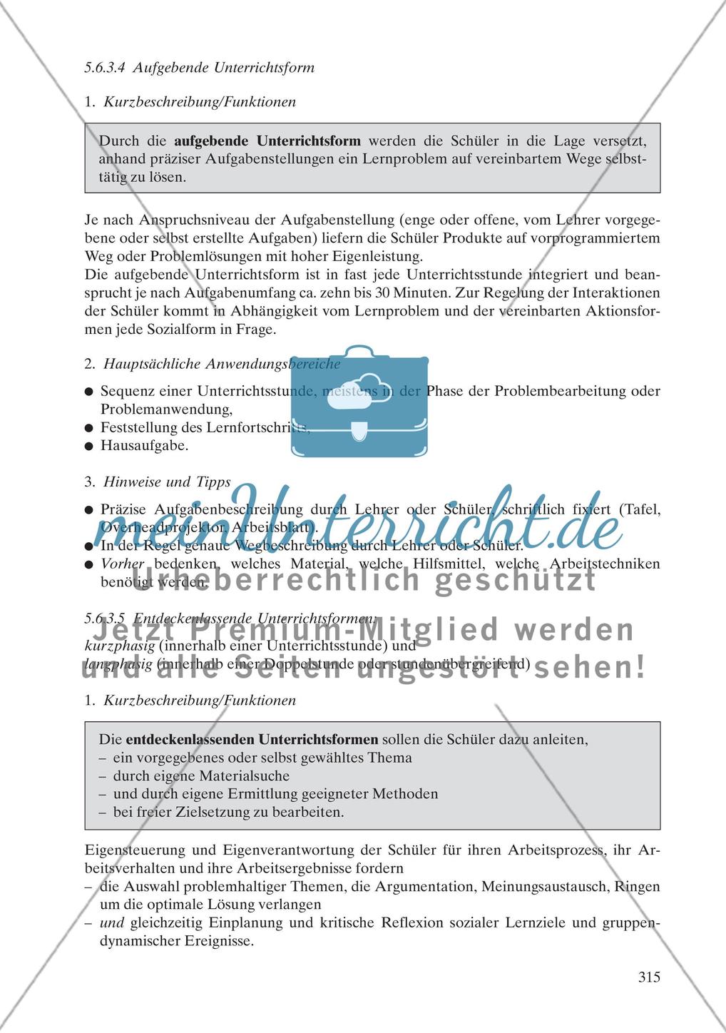 Unterrichtsmethoden als Formen des Lehrens und Lernens und als Unterrichtsgegenstand Preview 54