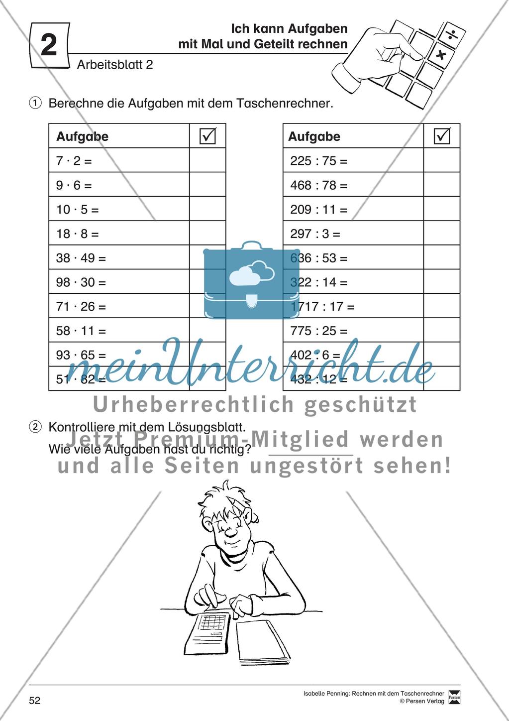 Rechnen mit dem Taschenrechner - meinUnterricht