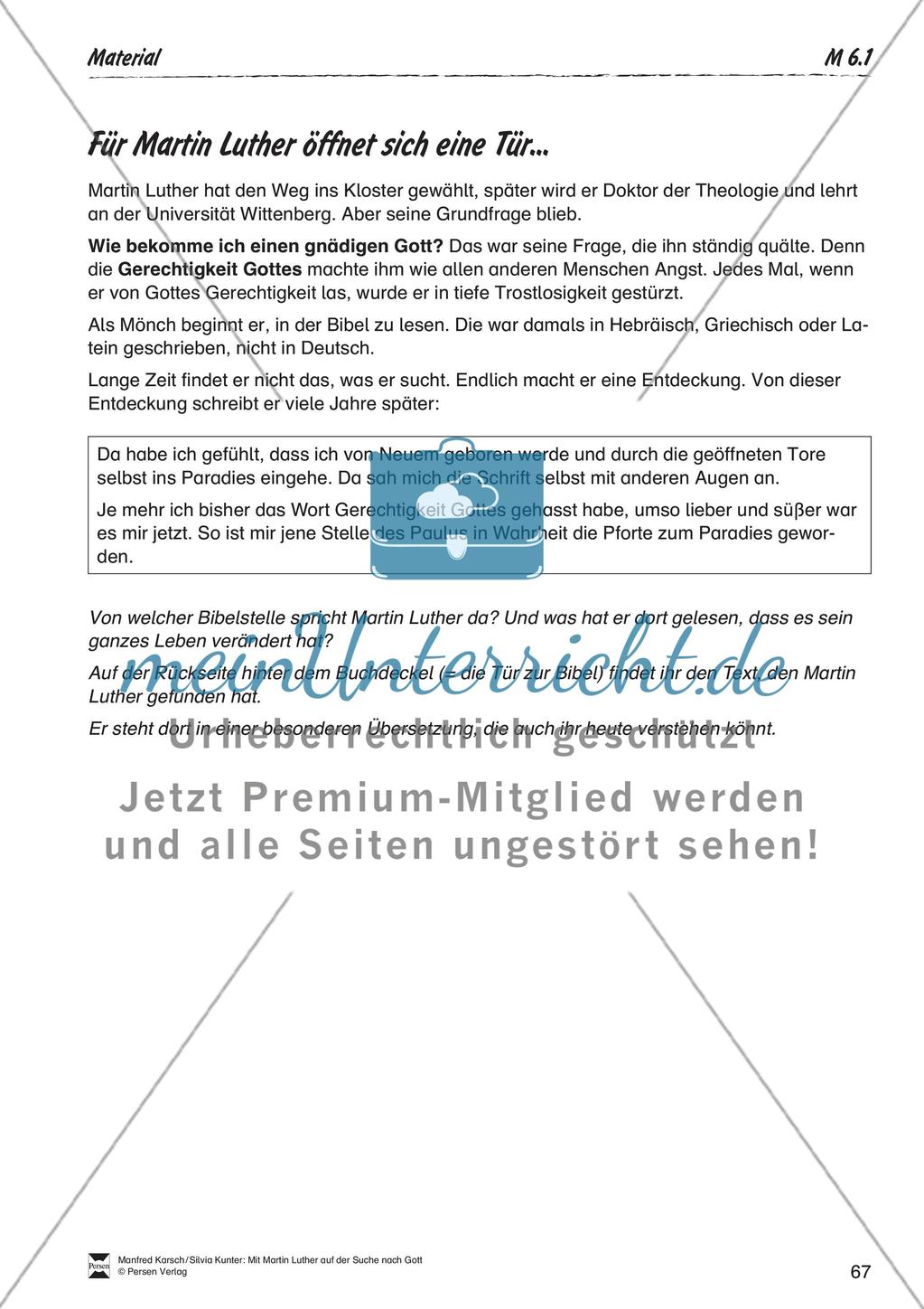 UB 6 Fünfte Lernaufgabe: Und wenn die Tür zu Gott bereits offen ist? - Kopiervorlagen Preview 3