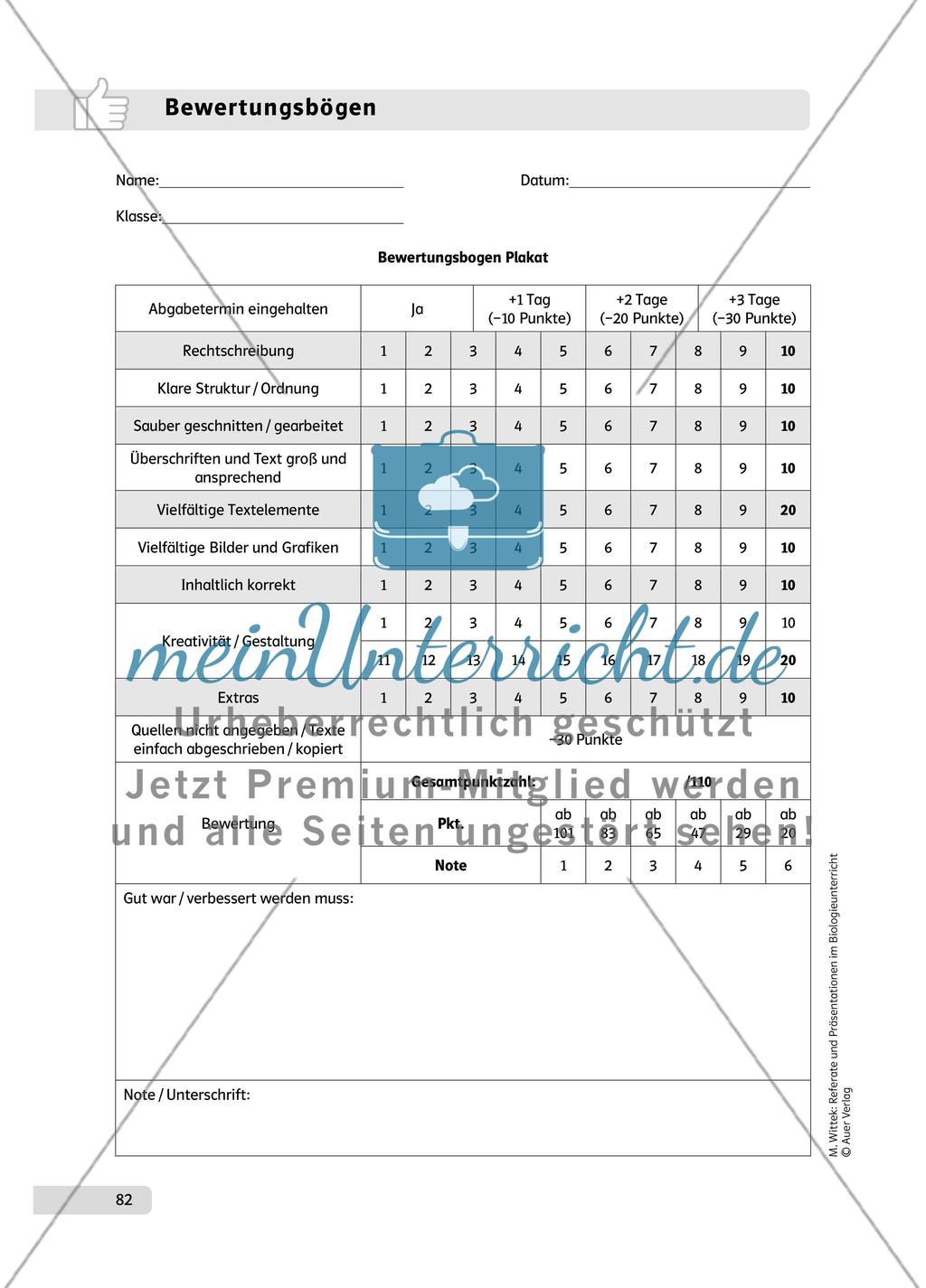 Bewertungsbögen und Lösungen Preview 2