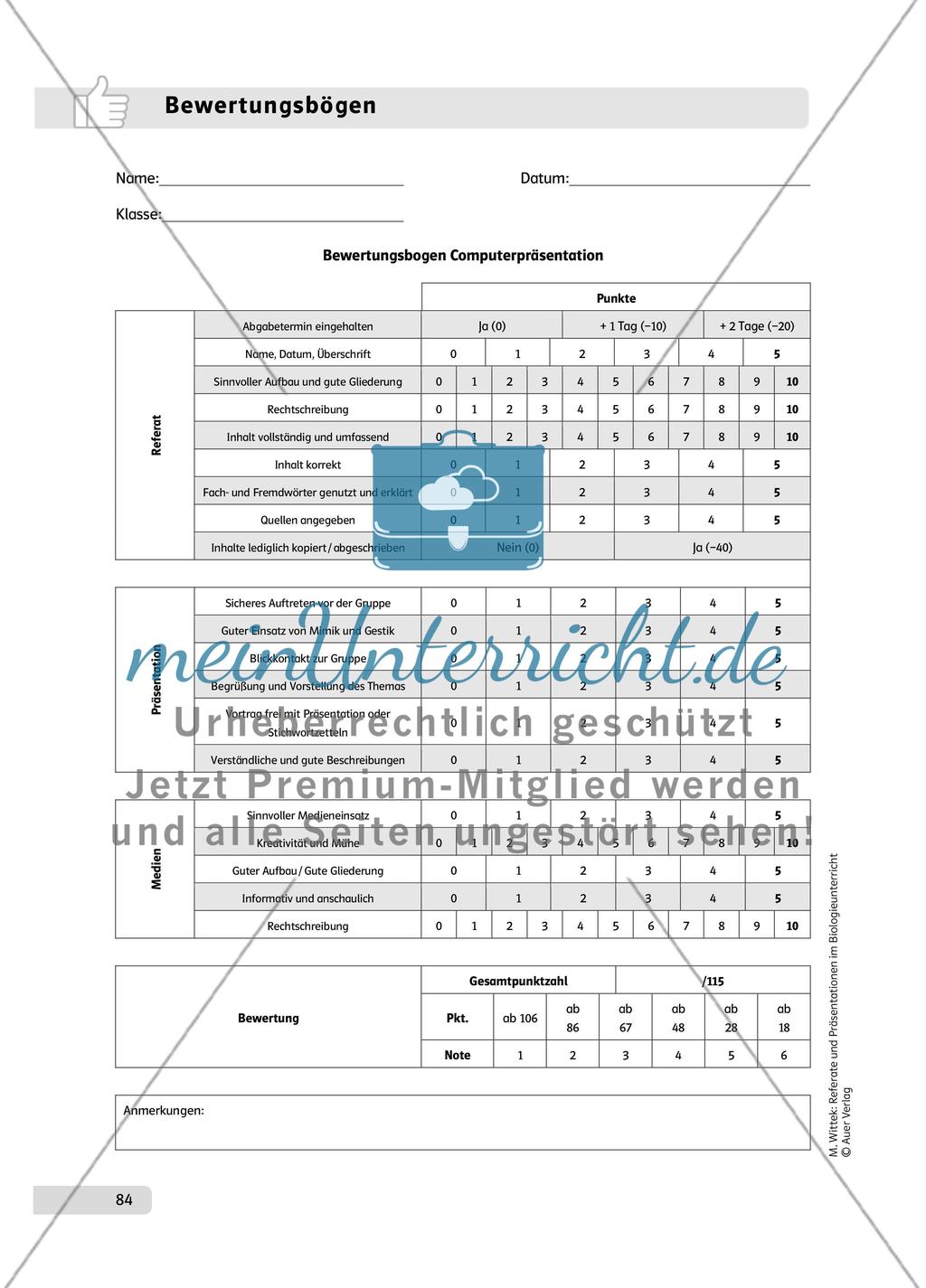 Bewertungsbögen und Lösungen Preview 4