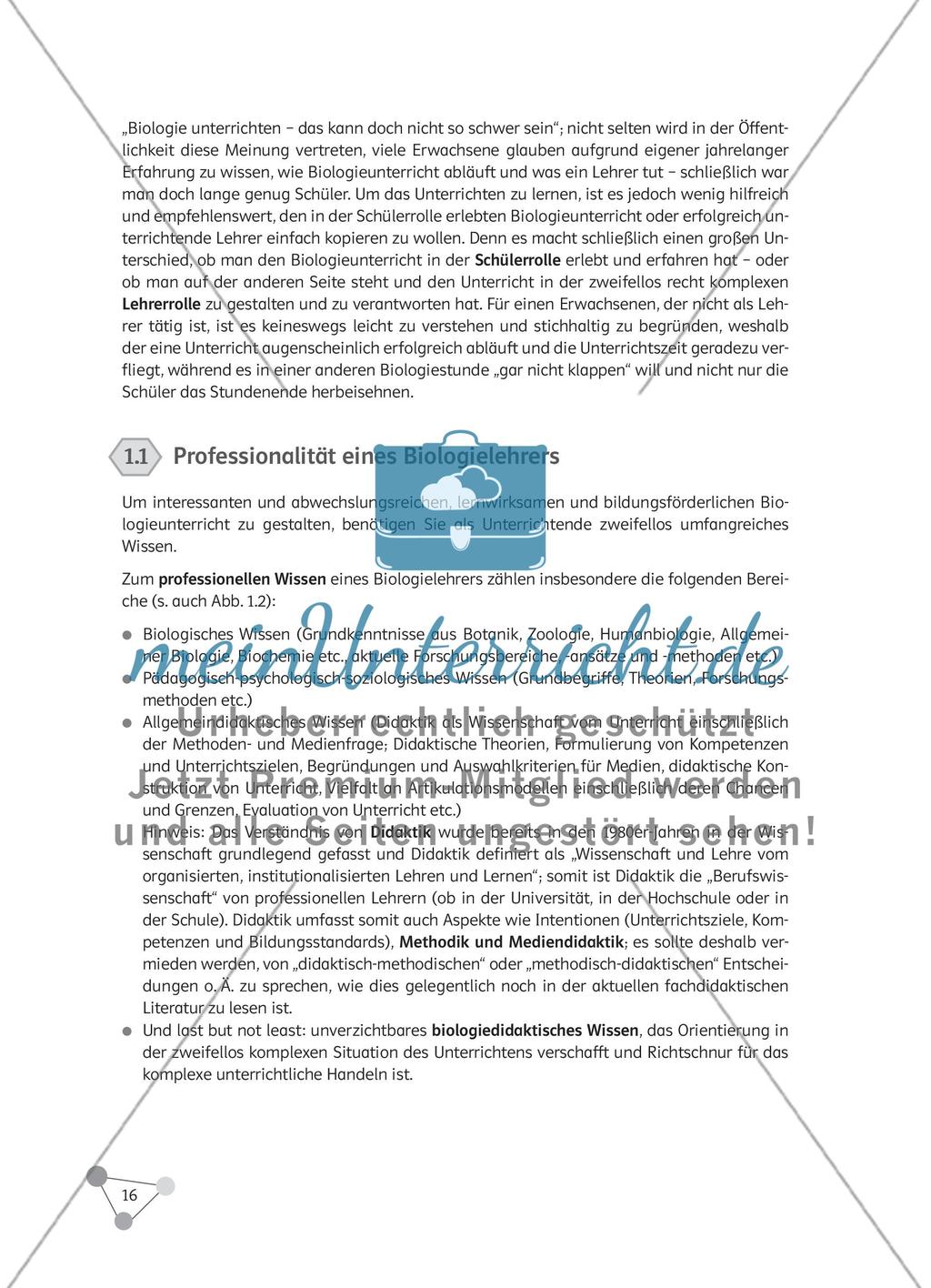 Wie kann man „Biologie unterrichten“ lernen, welchen Beitrag kann die Biologiedidaktik leisten und welche Kompetenzen sind im Biologieunterricht bedeutsam? Preview 2