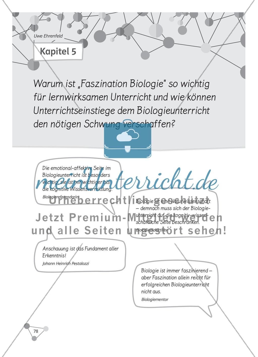Warum ist „Faszination Biologie“ so wichtig für lernwirksamen Unterricht und wie können Unterrichtseinstiege dem Biologieunterricht den nötigen Schwung verschaffen? Preview 1