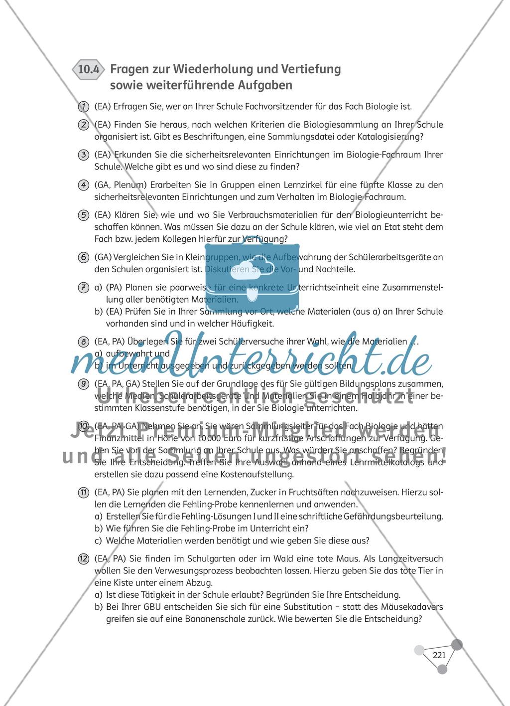 Wie können Biologiefachraum und Biologiesammlung sinnvoll gestaltet werden und die Lernwirksamkeit im Biologieunterricht fördern? Preview 13