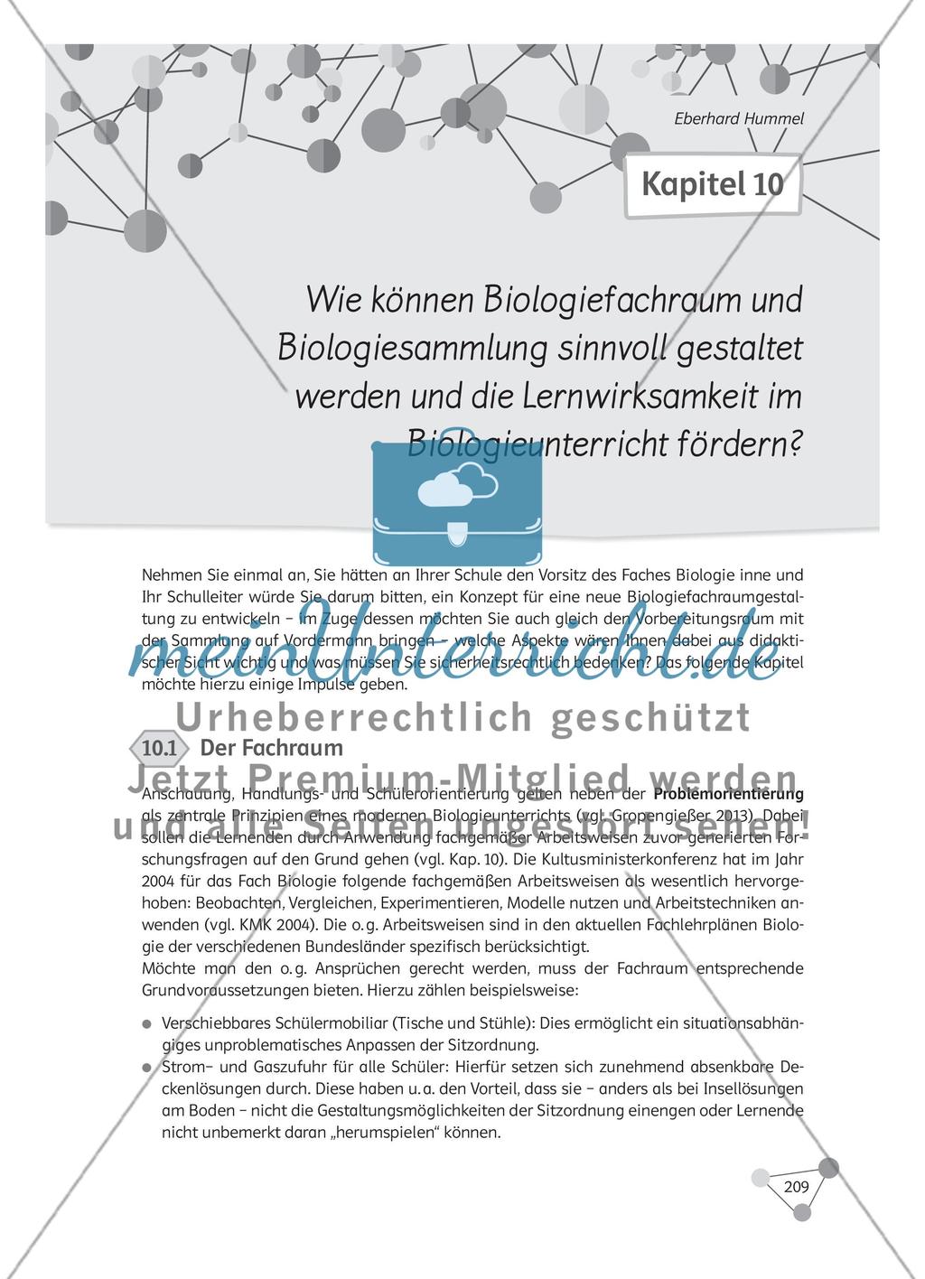 Wie können Biologiefachraum und Biologiesammlung sinnvoll gestaltet werden und die Lernwirksamkeit im Biologieunterricht fördern? Preview 1