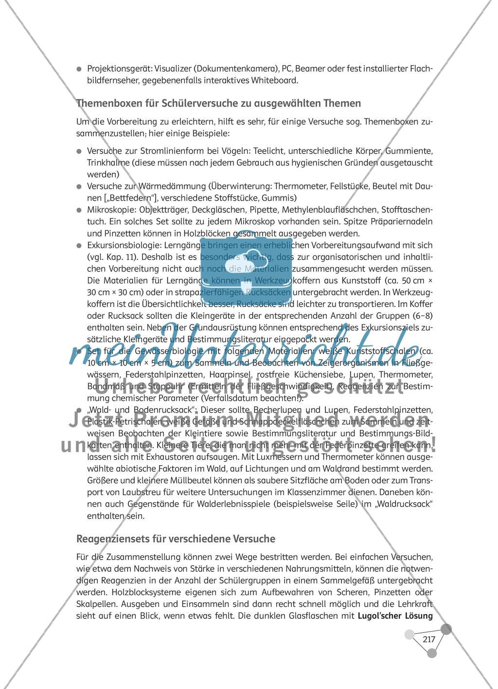 Wie können Biologiefachraum und Biologiesammlung sinnvoll gestaltet werden und die Lernwirksamkeit im Biologieunterricht fördern? Preview 9