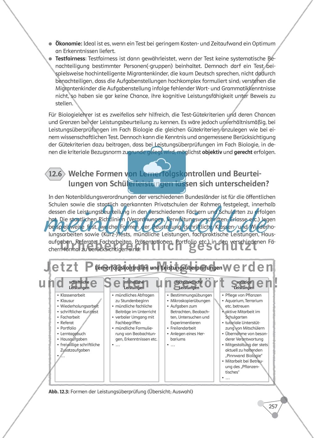 Wie können Leistungsmessung und Notengebung im Biologieunterricht erfolgen? Preview 10
