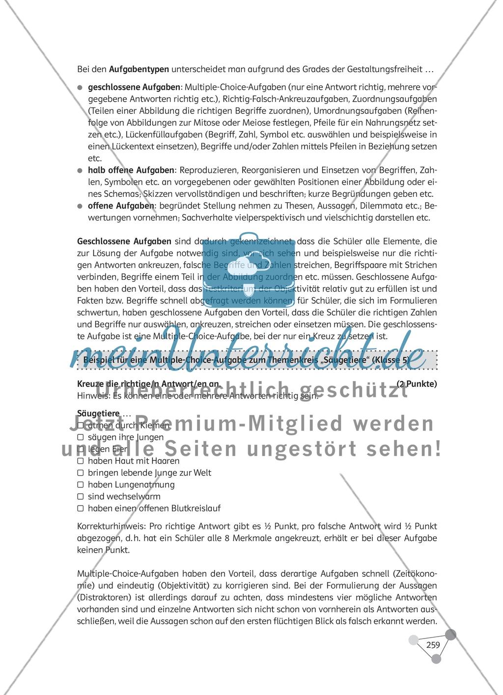 Wie können Leistungsmessung und Notengebung im Biologieunterricht erfolgen? Preview 12