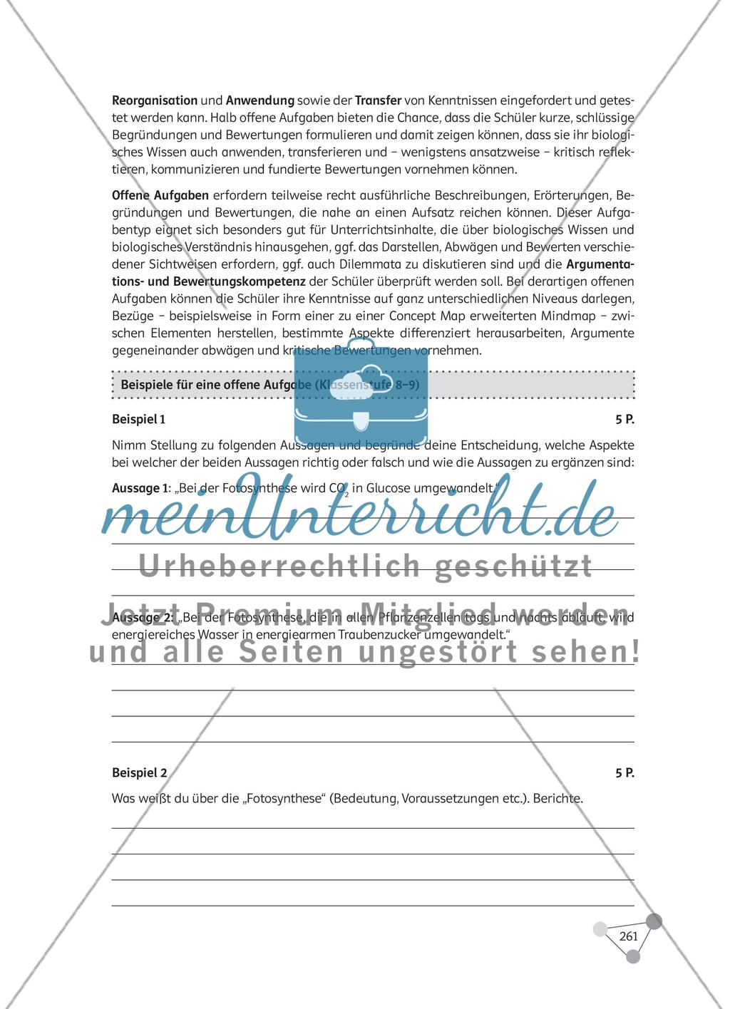 Wie können Leistungsmessung und Notengebung im Biologieunterricht erfolgen? Preview 14