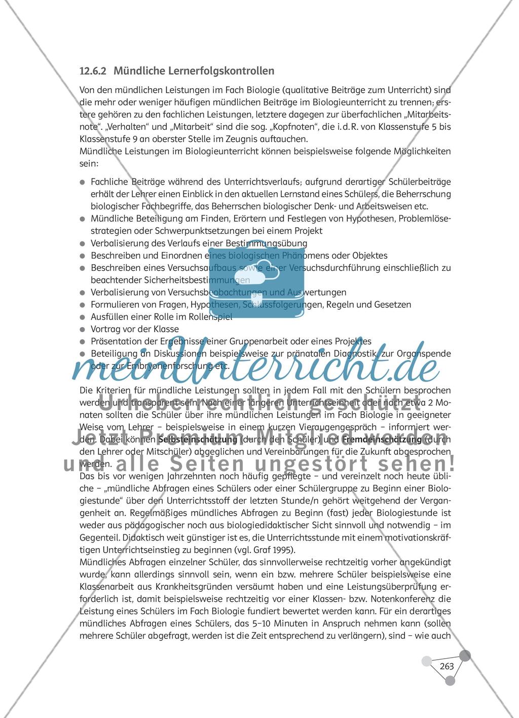 Wie können Leistungsmessung und Notengebung im Biologieunterricht erfolgen? Preview 16