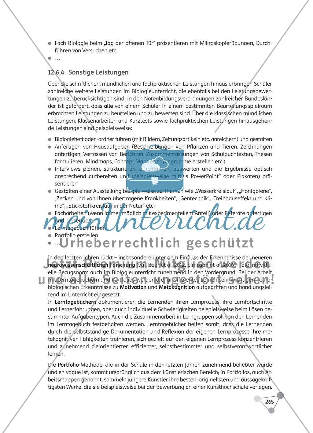 Wie können Leistungsmessung und Notengebung im Biologieunterricht erfolgen? Preview 18